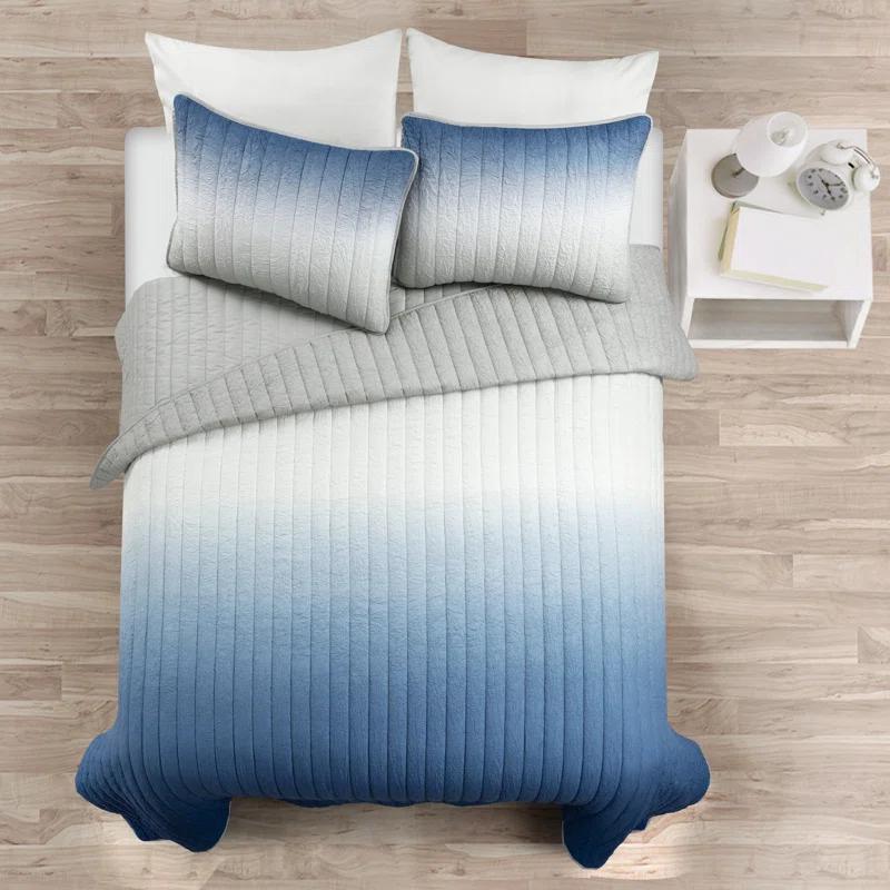 Lush Decor Crinkle Ombre Microfiber Quilt Set