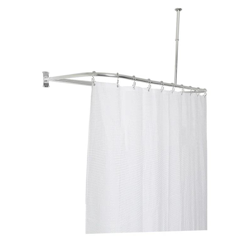 Utopia Alley Aluminum 61" D-Shape Fixed Shower Curtain Rod