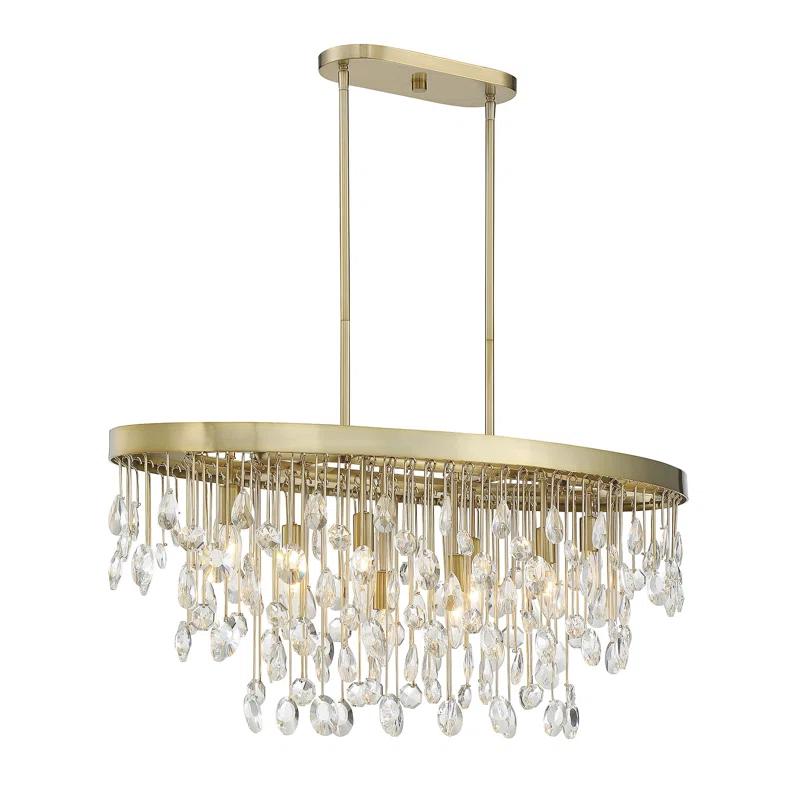 Livorno 8-Light Oval Chandelier in Noble Brass