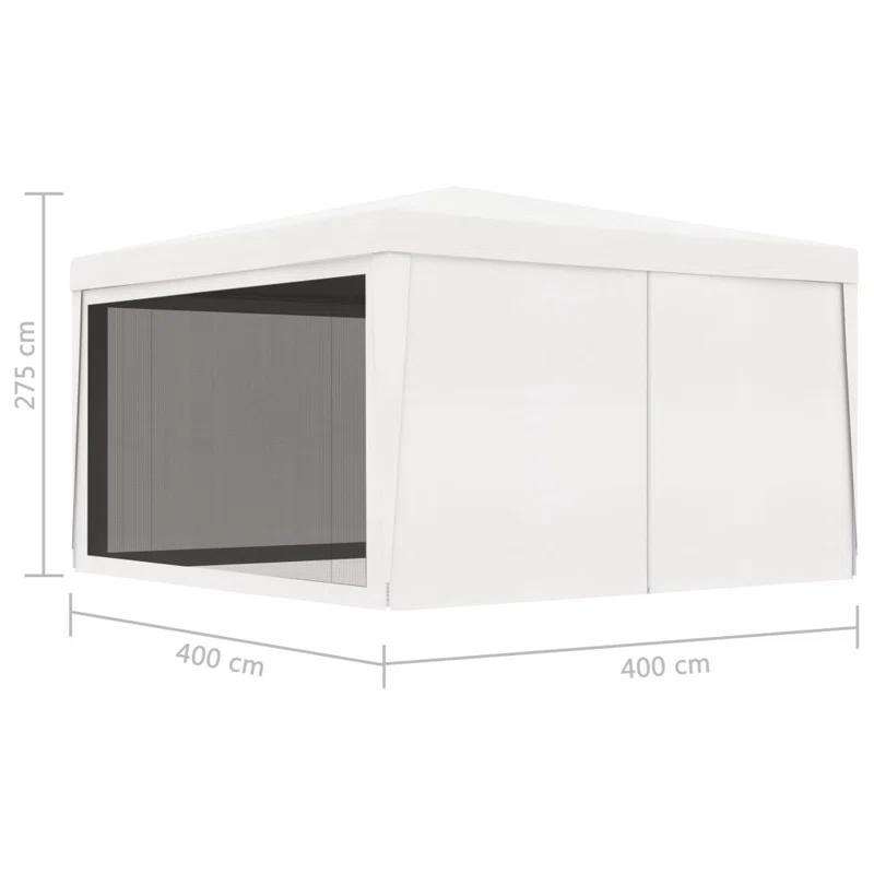 vidaXL Vinyl Party Tent Gazebo with 4 Mesh Sidewalls
