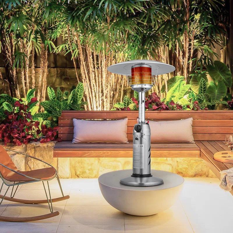 MoNiBloom Propane Gas Patio Heater, Outdoor 11,000 BTU Table Top Heater with Pilot Light for Garden Backyard
