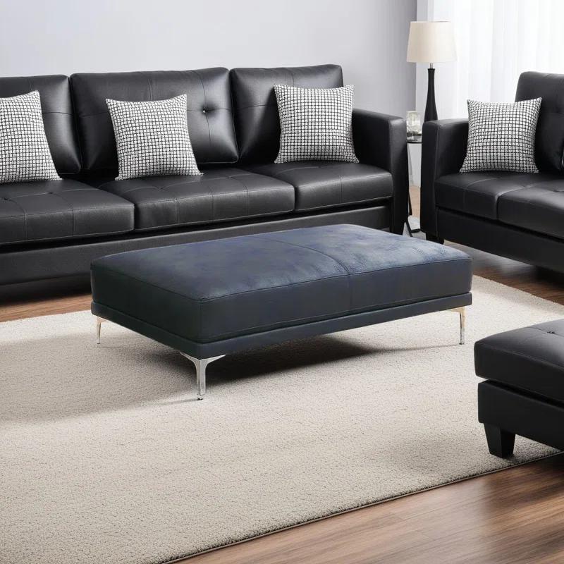 Wade Logan® Awaah Faux Leather Ottoman