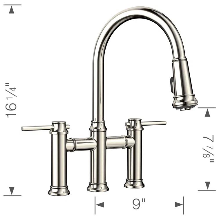 Blanco Empressa Pull-Down Dual-Spray Bridge Faucet 442506