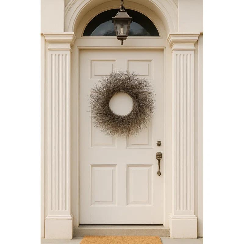 Dried Flowers and Wreaths LLC Dried Natural Quail Brush Twigs 22" Fall Wreath