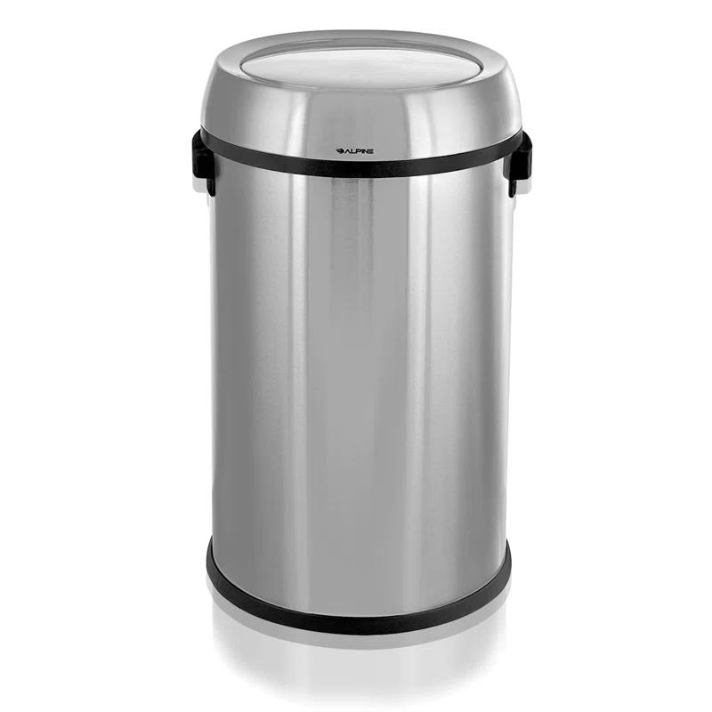 Fingerprint Resistant Stainless Steel 17 Gallon Swing Lid Trash Can