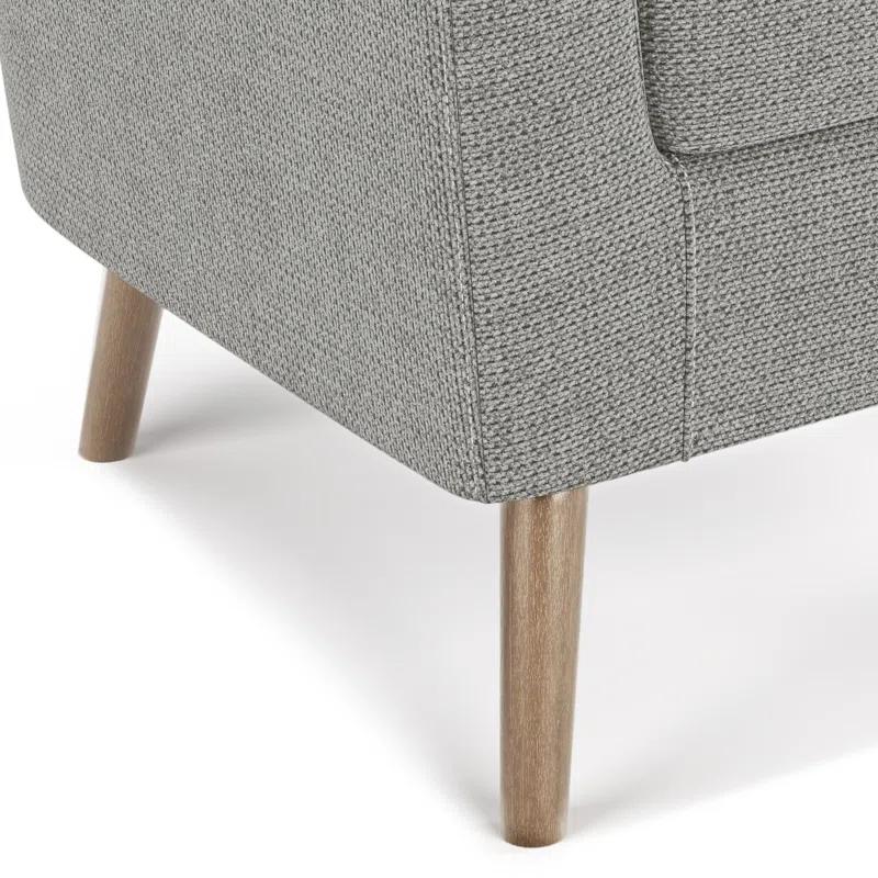 Simpli Home Thorne 30"W Upholstered Contemporary Accent Chair with Curved Back and Removable Foam Cushion