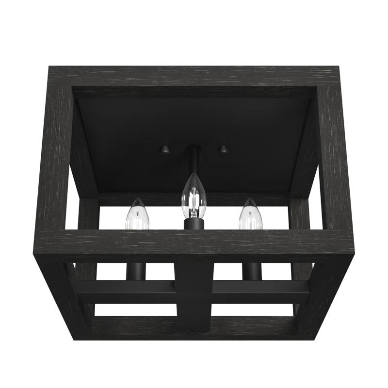 Squire Manor 4 - Light 12'' Lantern Square / Rectangle Flush Mount