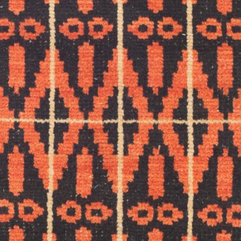 Union Rustic Alimatou Hand Knotted Wool/Cotton Southwestern Rug in Orange/Black