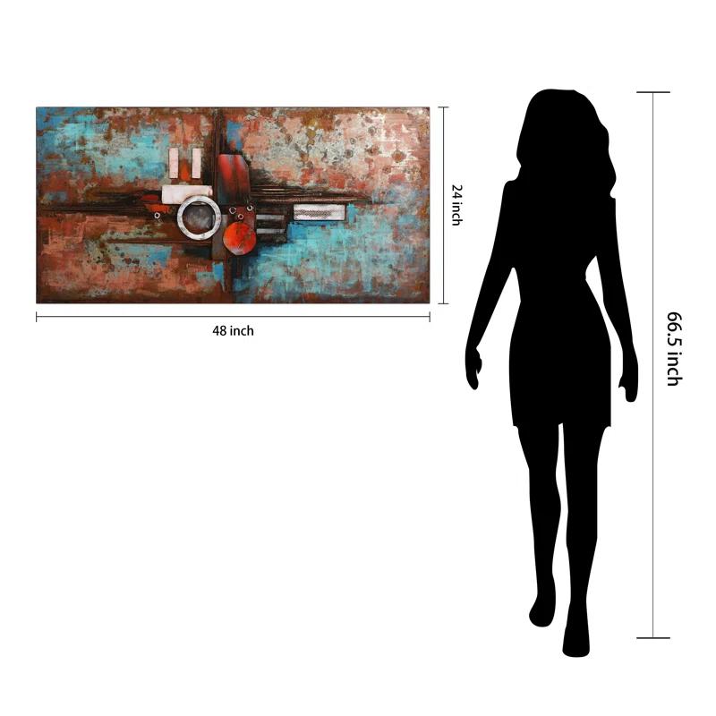 Empire Art Direct "Composition I" Iron Hand Painted 3D Wall Art