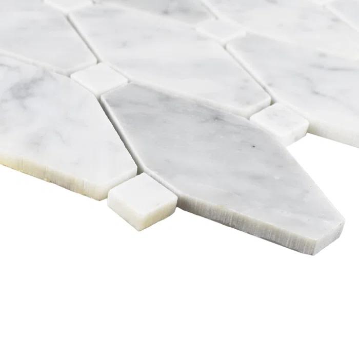 Roca Tiles Large Rhombus 12" x 12" Marble Mosaic Wall & Floor Tile