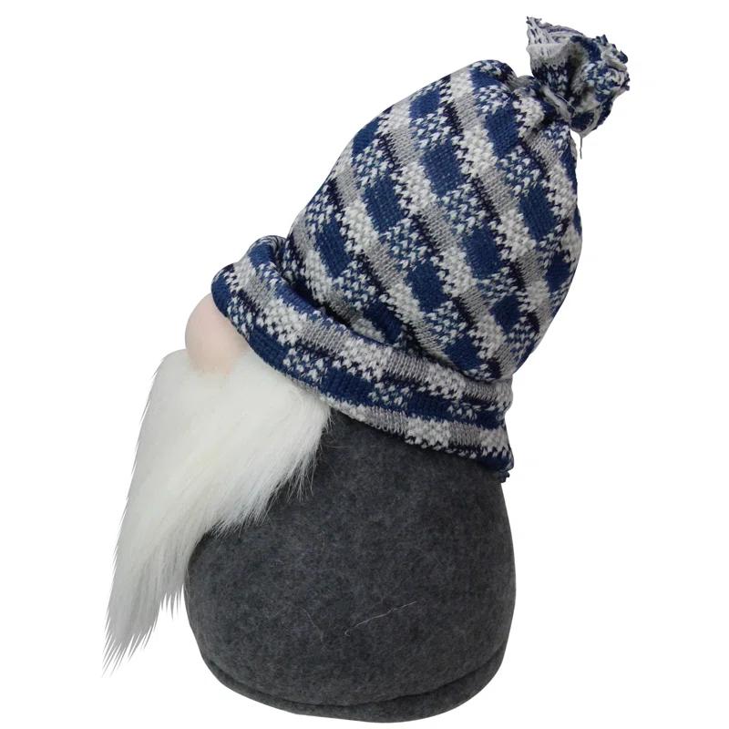 Northlight Seasonal 8" Big Nose Plush Blue Santa Gnome Christmas Figure