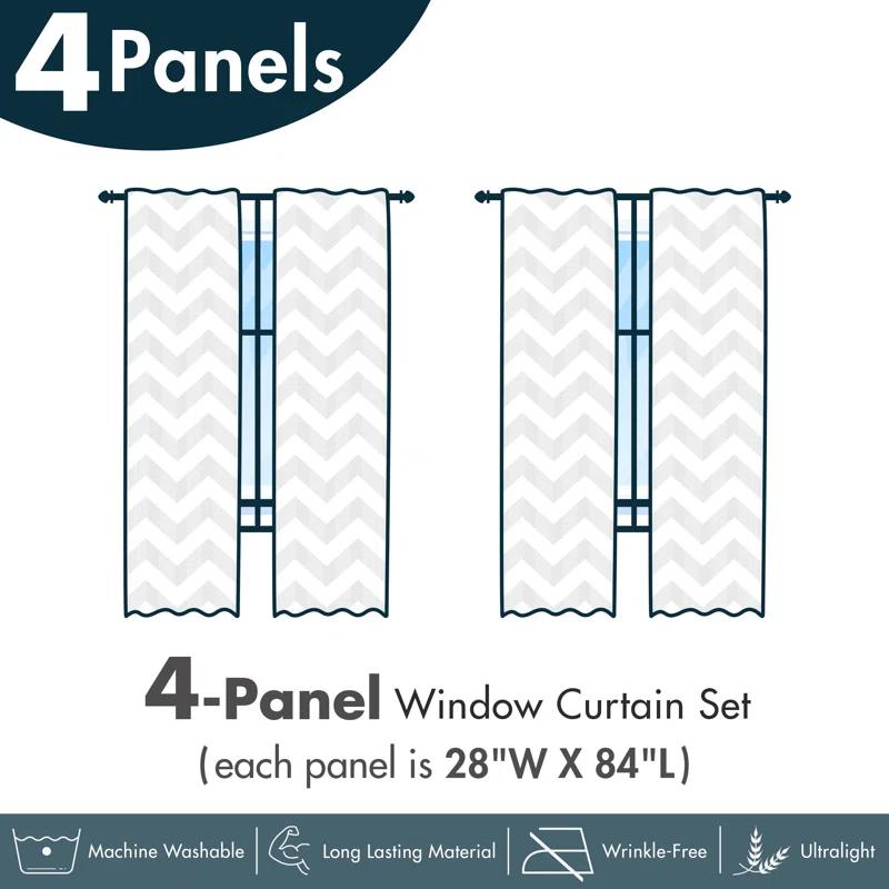 Ambesonne Microfiber Semi Sheer Curtain