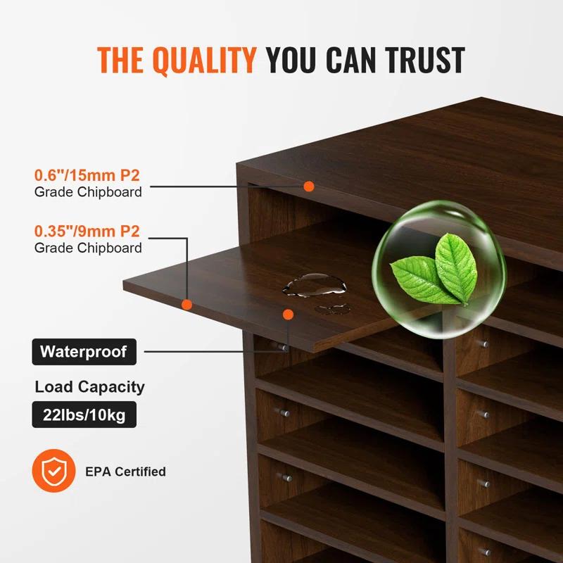 VEVOR VEVOR Manufactured Wood 12 Compartment Mailroom Table Accessory