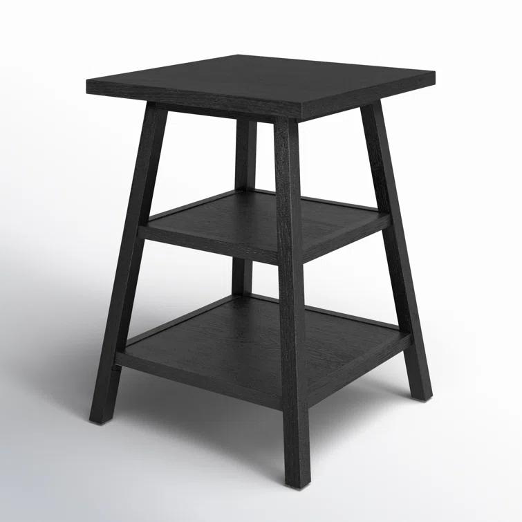 Universal Modern Farmhouse Square End Table in black Charcoal Oak wood