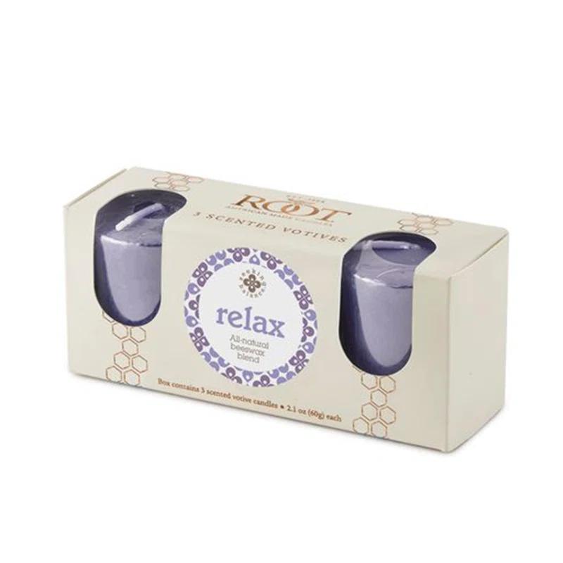 Root Candles Seeking Balance Aromatherapy Relax Votive Candle (Set of 3)