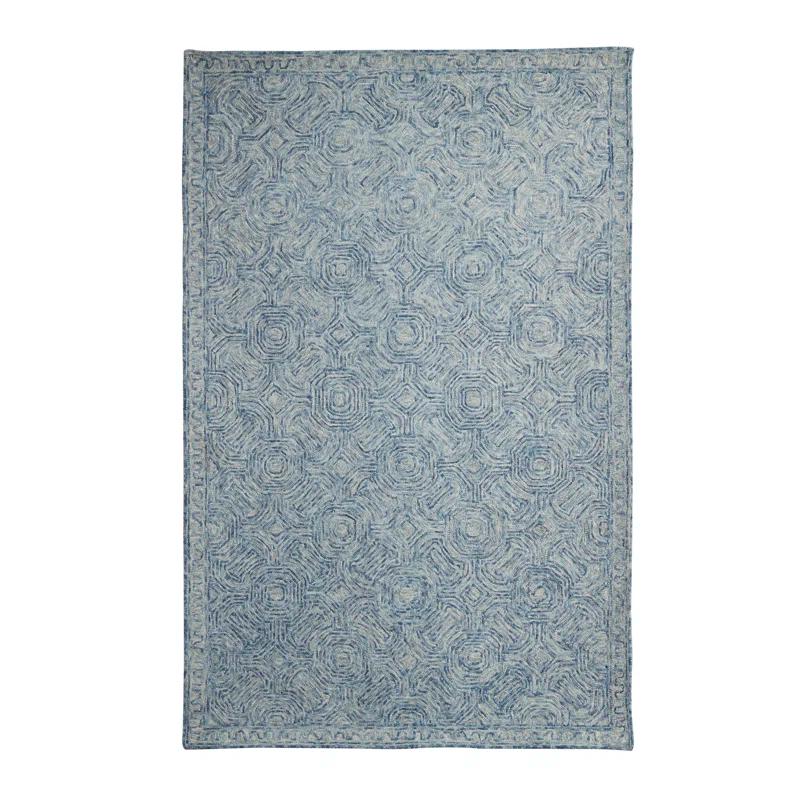 Rowe Handmade Tufted Ivory/Blue Rug