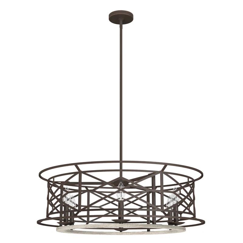 Hunter Fan Langwood 6 - Light Unique / Statement Drum Chandelier