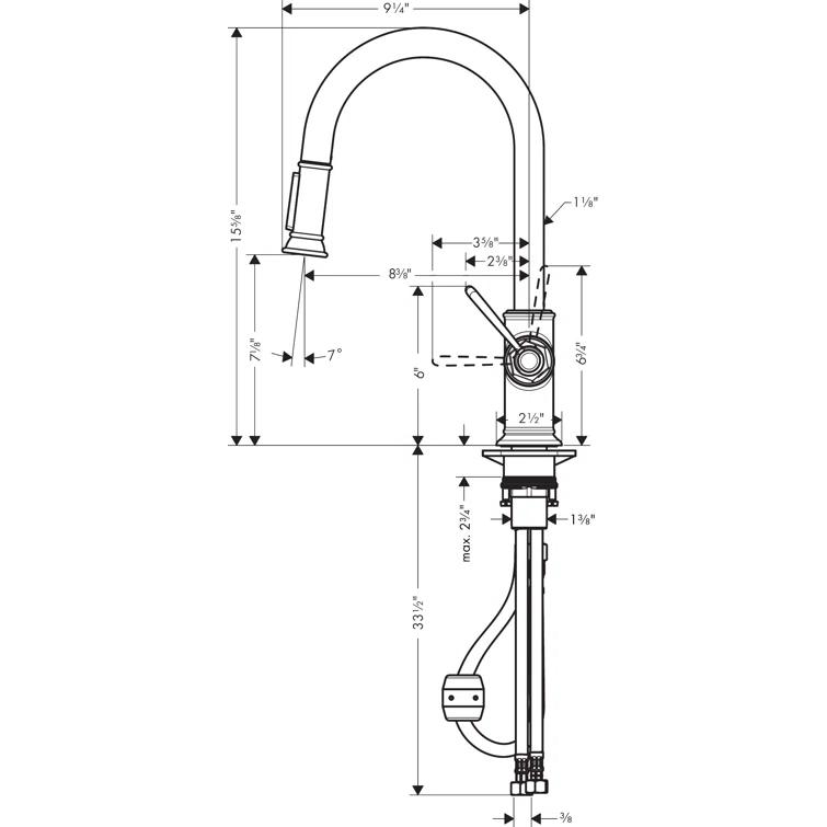 AXOR AXOR Montreux Pull Down Kitchen Faucet 16581801