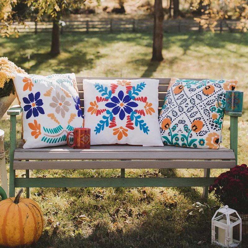 Paseo Road by HiEnd Accents Bonita Talavera Western Floral Indoor Outdoor Decorative Throw Pillow