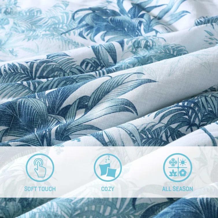 Tommy Bahama Home Tommy Bahama Legacy Palms Cotton Reversible Blue Comforter Set