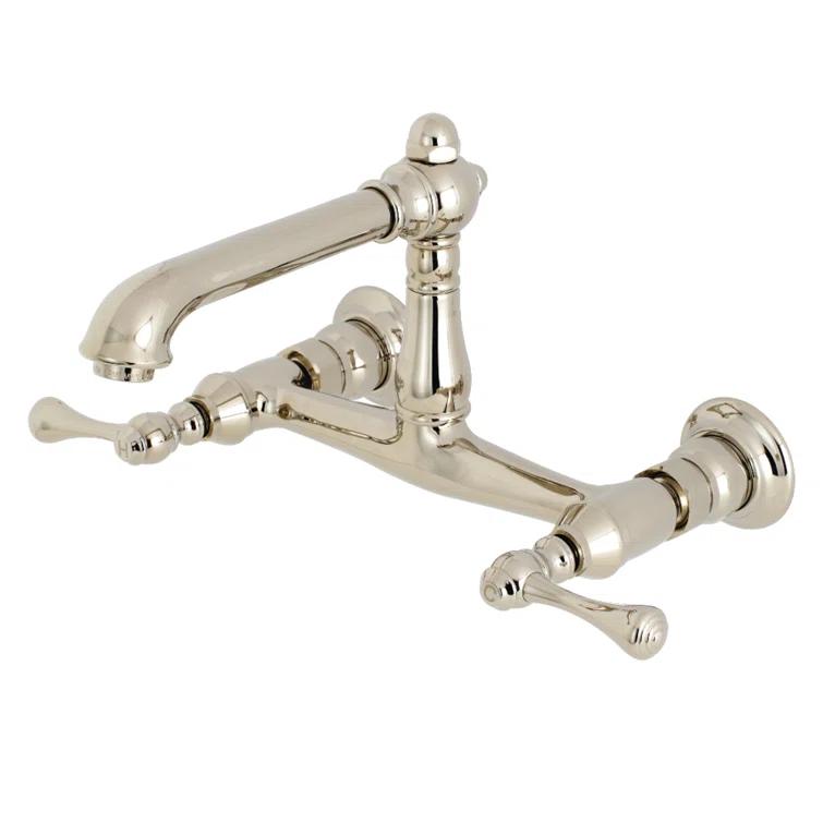 Kingston Brass Kingston Brass English Country Two-Handle 2-Hole Wall Mount Bathroom Faucet KS7246BL