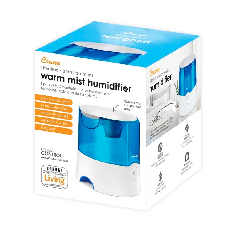 Crane USA Crane USA 0.5 Gallons Warm Mist Steam Tabletop Humidifier for 250 Cubic Feet