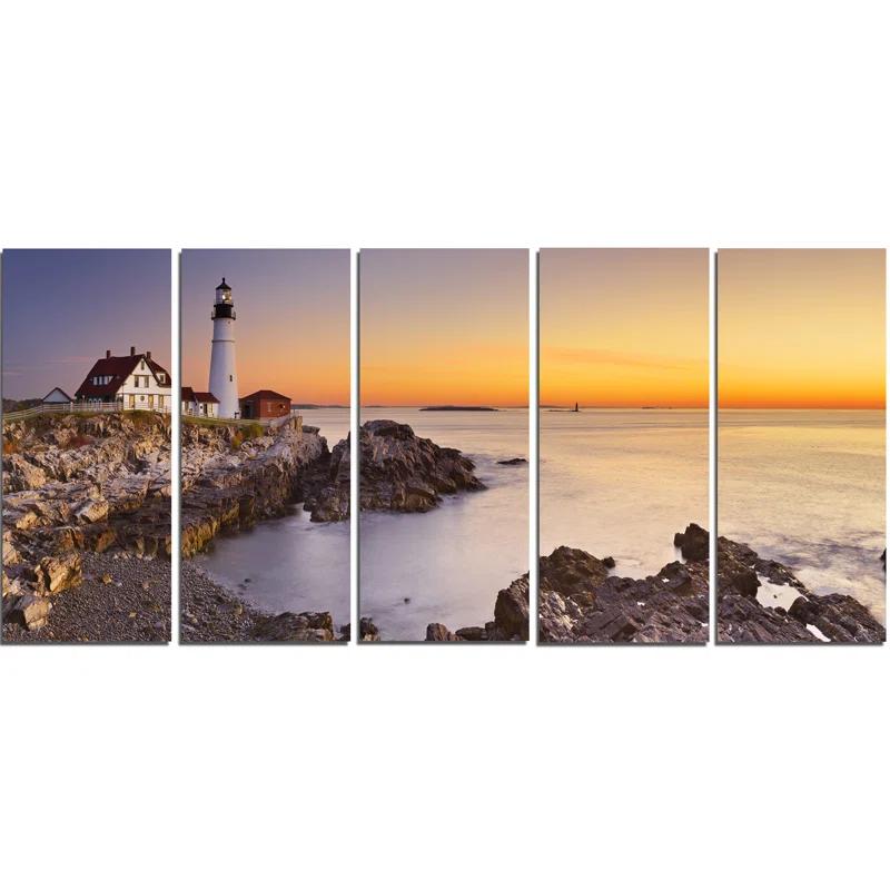 Design Art " Portland Head Lighthouse Maine " 5 - Pieces