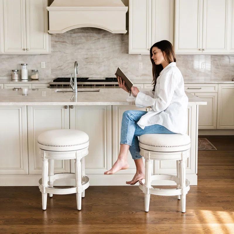 Maven Lane Maven Lane Pullman Backless Stool with Fabric Upholstery