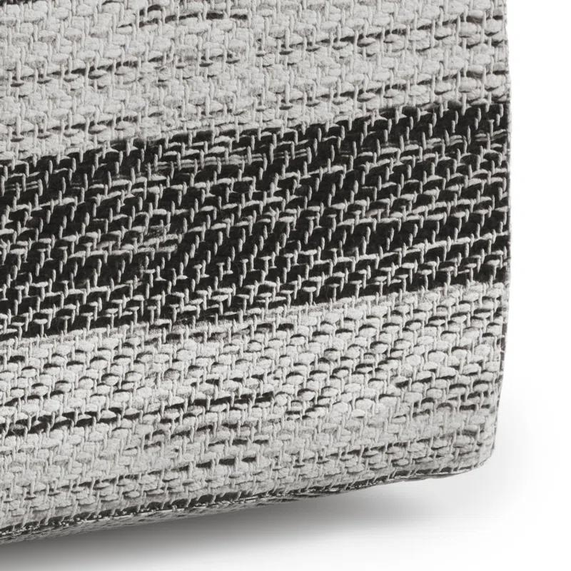 Simpli Home Clay 18"W Upholstered Cotton Square Pouf