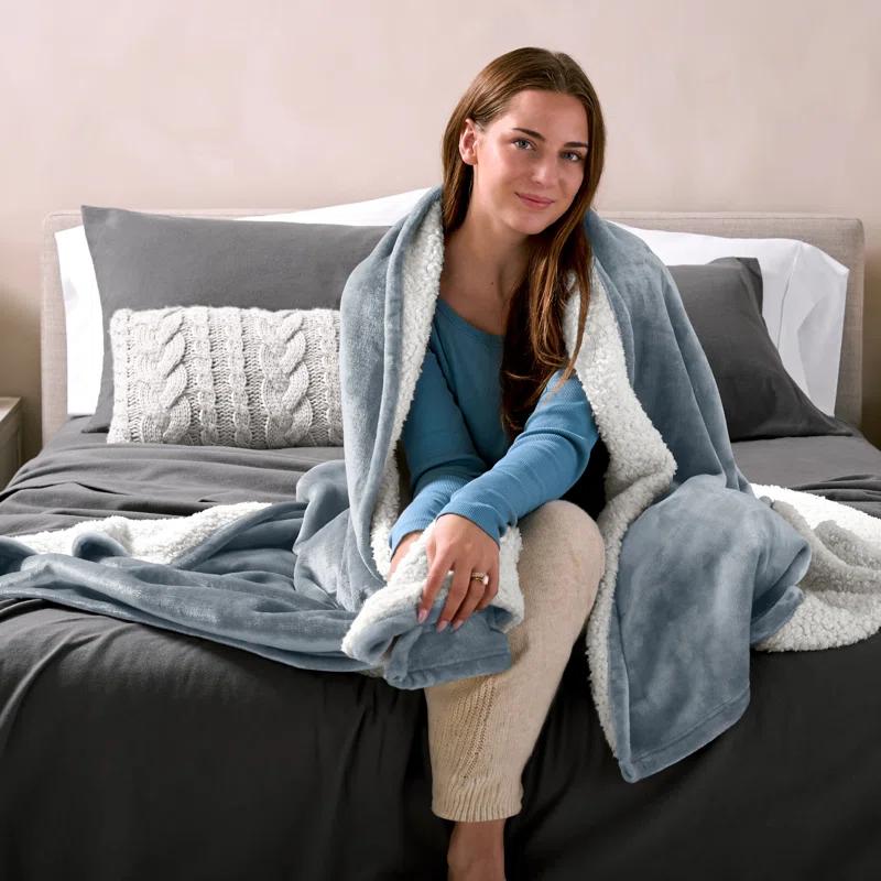Bare Home Sherpa Fleece Blanket