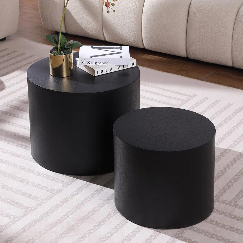 Gracie Oaks MDF With Veneer Side Table/Coffee Table/End Table/Nesting Table Set Of 2 For Living Room,Office,Bedroom