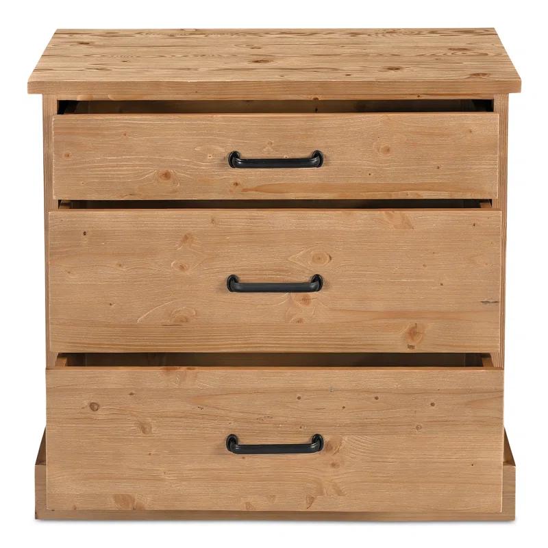 Ianna 3 Drawer Nighstand Honey Pine