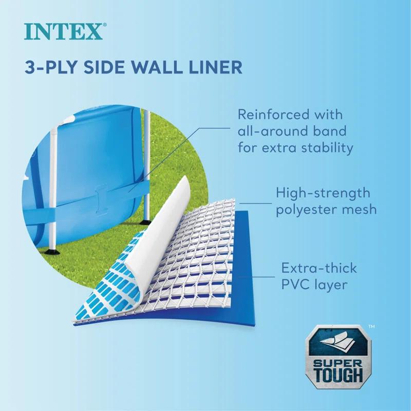Intex Steel Round Frame Set Pool 30'' H x 144'' W x 144'' L