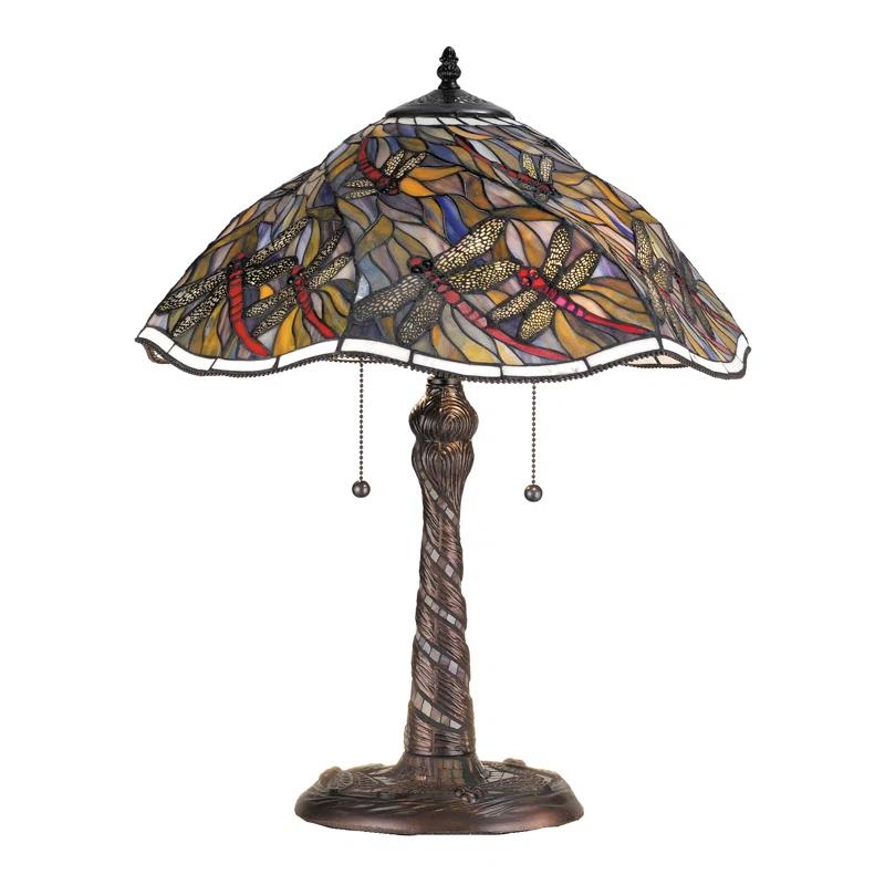 Meyda Lighting Spiral Dragonfly Metal Table Lamp