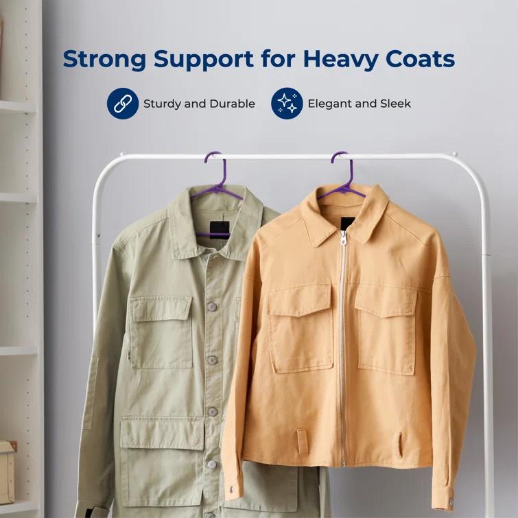Rebrilliant Rebrilliant Plastic Hangers - Space Saving Heavy Duty Slim Suit Clothes Hanger Set With 360 Degree Swivel Metal Hook, Can Hold Up To 10 Lbs. For Coats, Jackets, Pants & Dress
