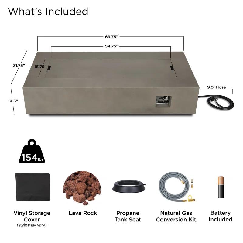 Real Flame AEGEAN Propane / Natural Gas Outdoor Fire Pit Table