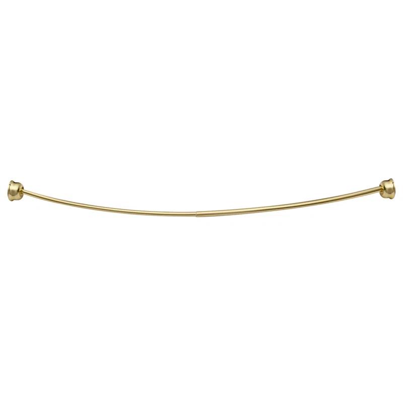 Utopia Alley Utopia Alley Rustproof Fixed Mount Single Curved Shower Rod, Aluminum, adjustable from 45" to 72" Wide