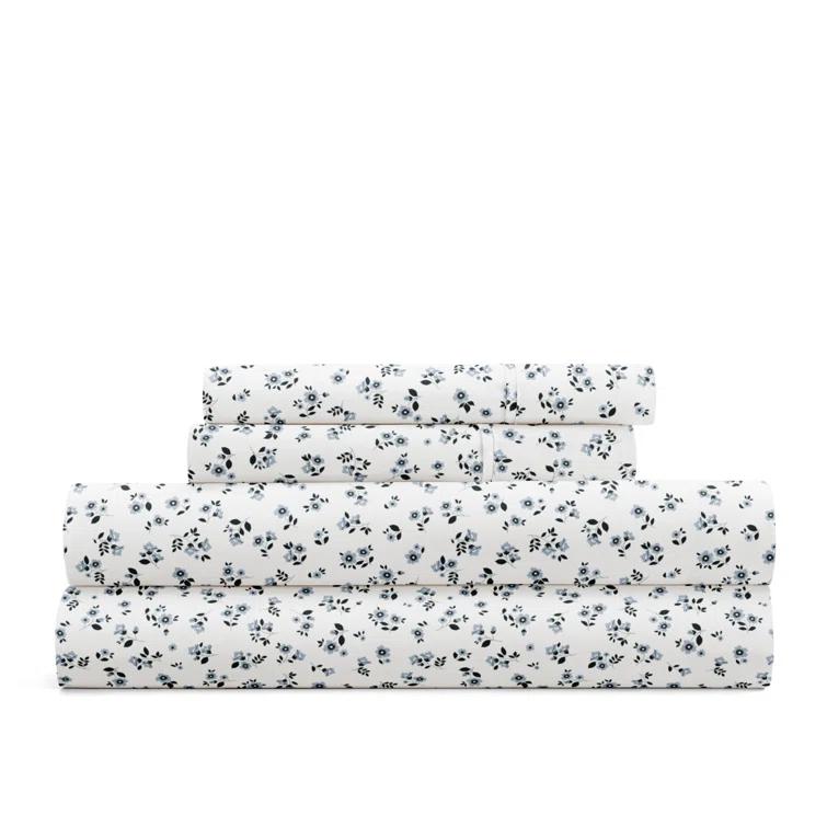 IEnjoy Home 4 Piece Sheet Set Patterned Microfiber Ultra Soft Bedding in Floral Dream