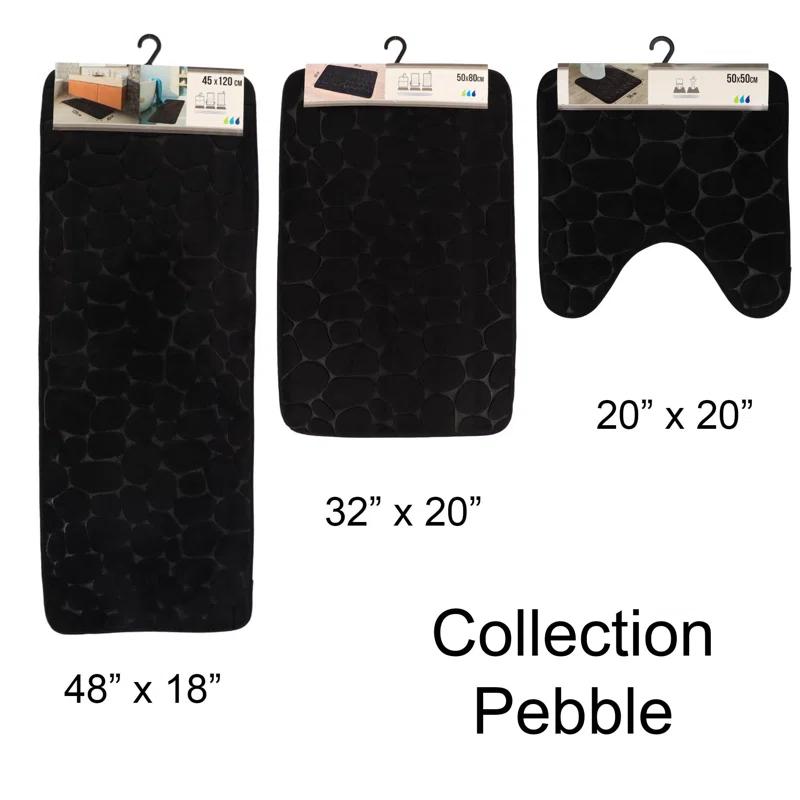 Evideco Pebbles 3D Contour Mat Microfiber Memory Foam 20' x 20"