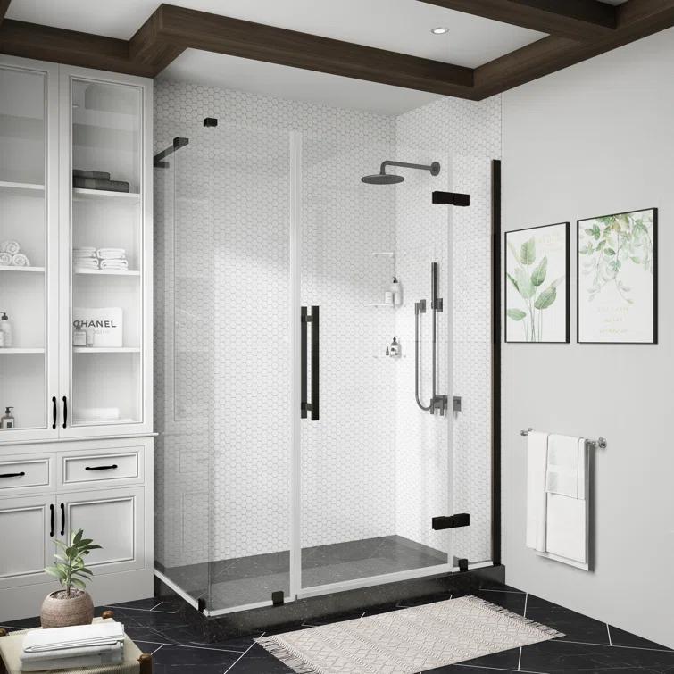 Ove Decors Endless Tampa 56" W x 72" H Corner Frameless Shower Kit, Door, 2 Panel, Shelves TA1451301