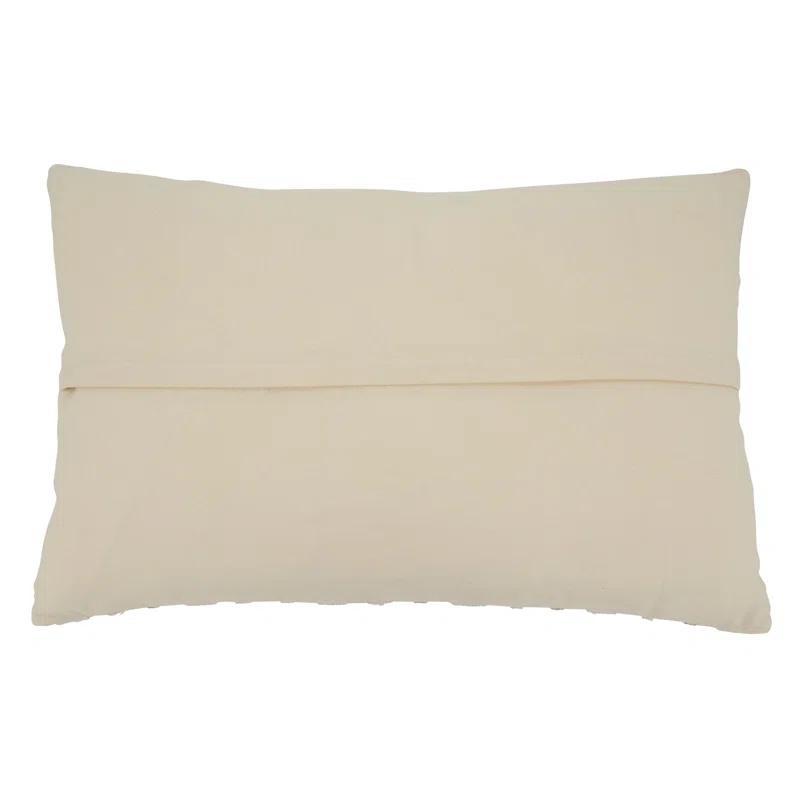 Saro Chloe Collection Appliqued Cotton Throw Pillow