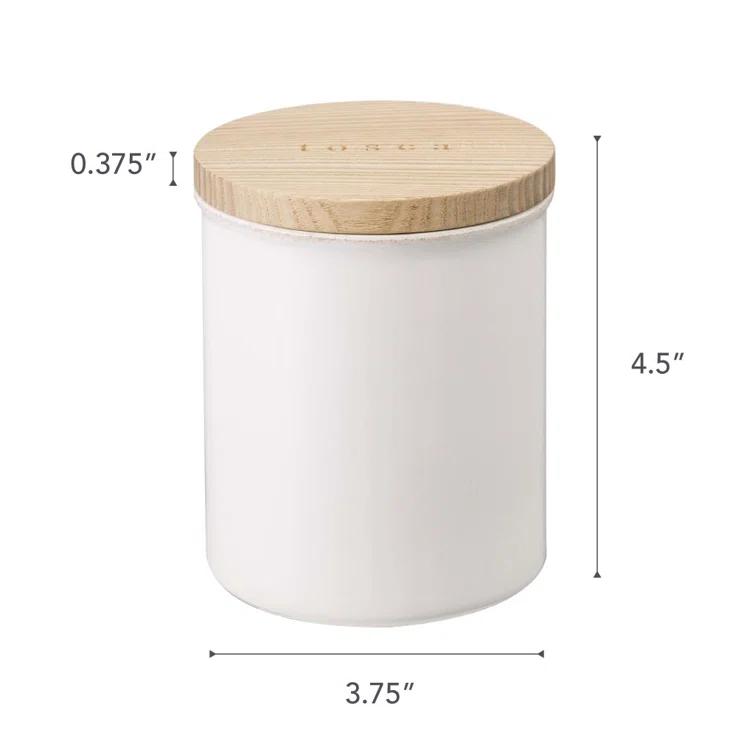 Tosca Yamazaki Home Ceramic Canister, Dry Food Kitchen Storage Container, Plain, 15.25 oz. Airtight