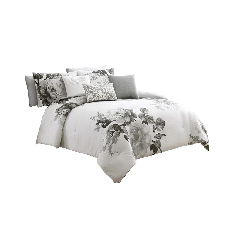 Benjara Cotton Blend 7 Piece Comforter Set