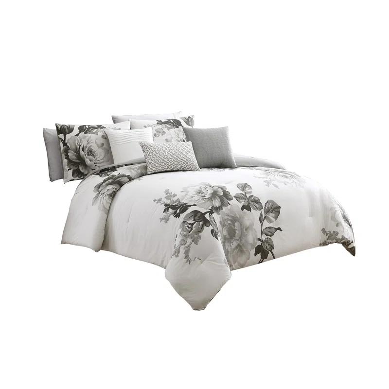 Benjara Cotton Blend 7 Piece Comforter Set