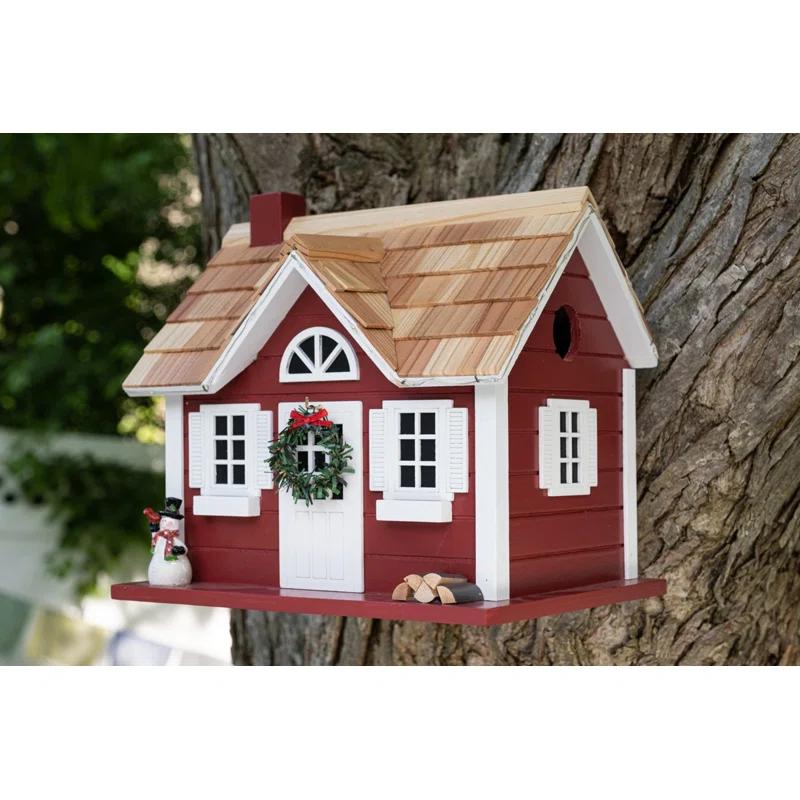 Home Bazaar Holiday Offerings Christmas Cape 10 in x 10.25 in x 7 in Birdhouse