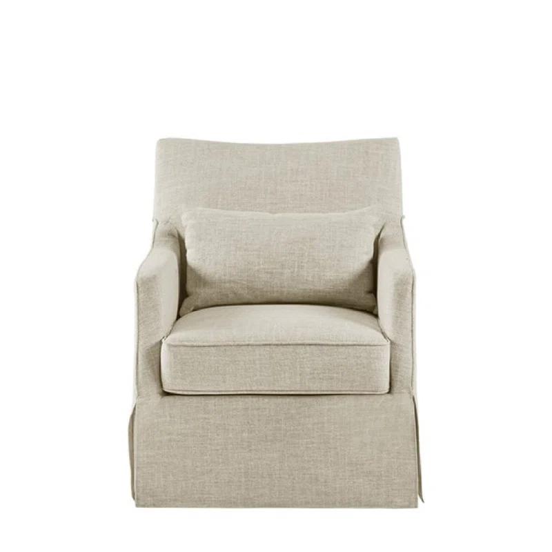 Martha Stewart London 360°Swivel Armchair with Lumbar Pillow