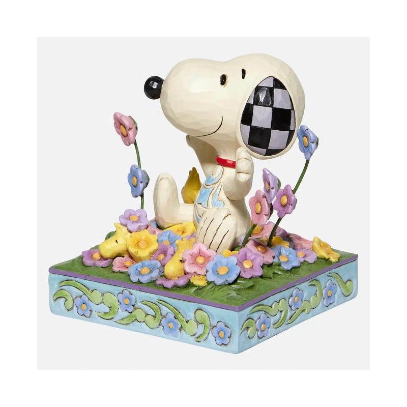 enesco Peanuts by Jim Shore Snoopy In Flowers Figurine 4.8in H