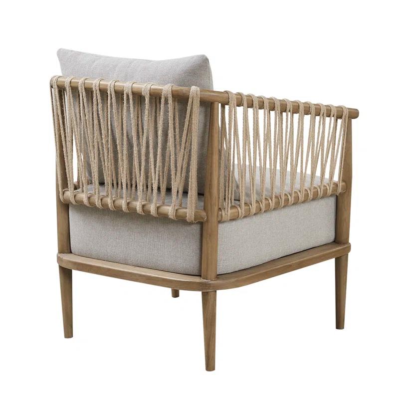 Longshore Tides Comfortable Lounge Chair Solid Wood Coastal Style Perfect For Indoor Spaces