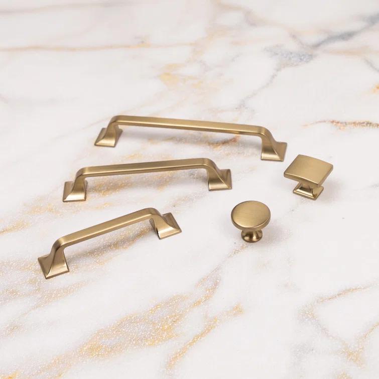 Hickory Hardware Forge Collection Rectangular Knob - 1-7/16" x 1-1/4 " Cabinet Knob Champagne Bronze - Farmhouse Hardware for Drawers & Cabinets (Set of 10)