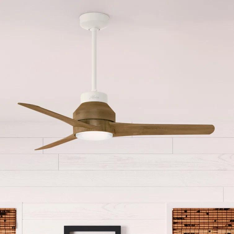 Hunter Fan 52'' Lakemont 3 - Blade LED Indoor / Outdoor Modern Ceiling Fan with Remote Control and Light Kit